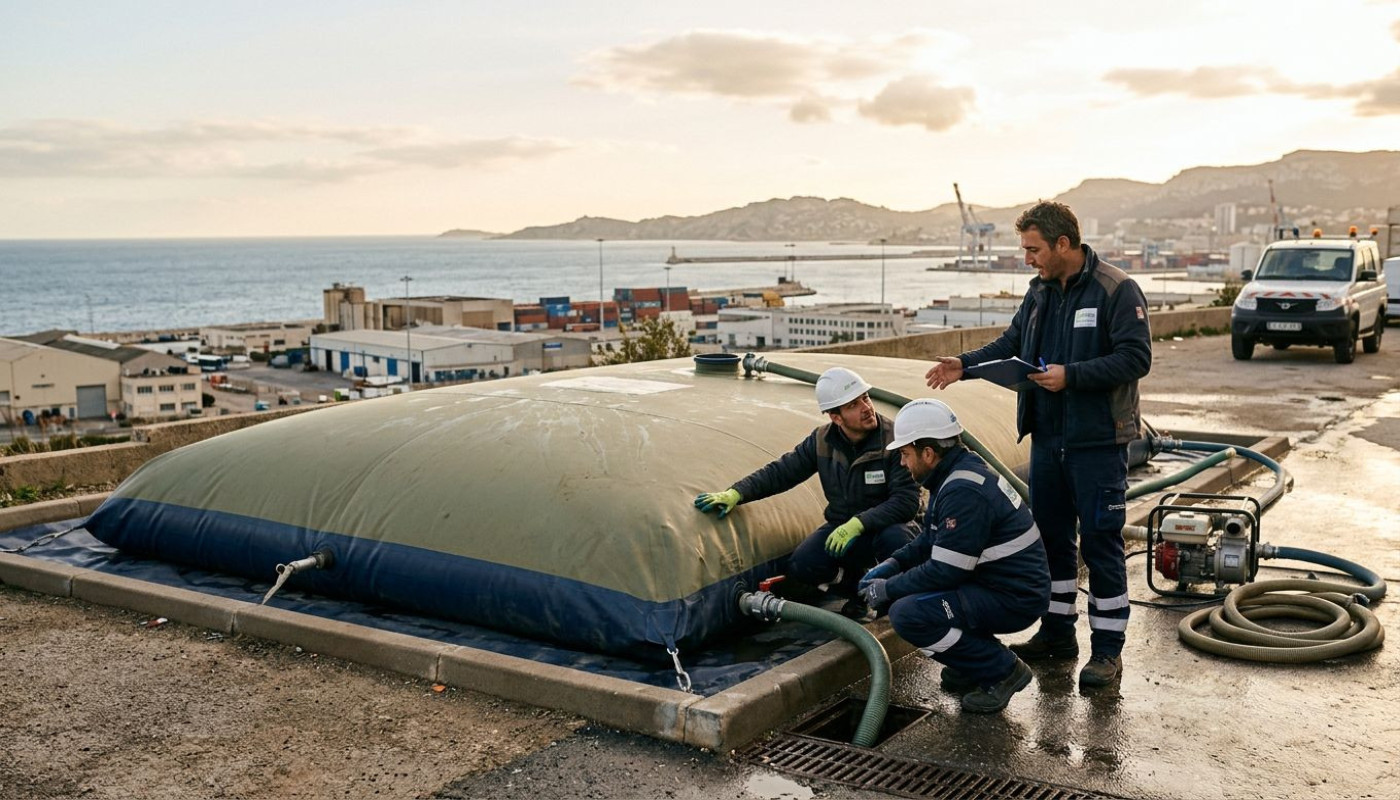 À Marseille, le bac de rétention souple révolutionne la gestion des eaux polluées