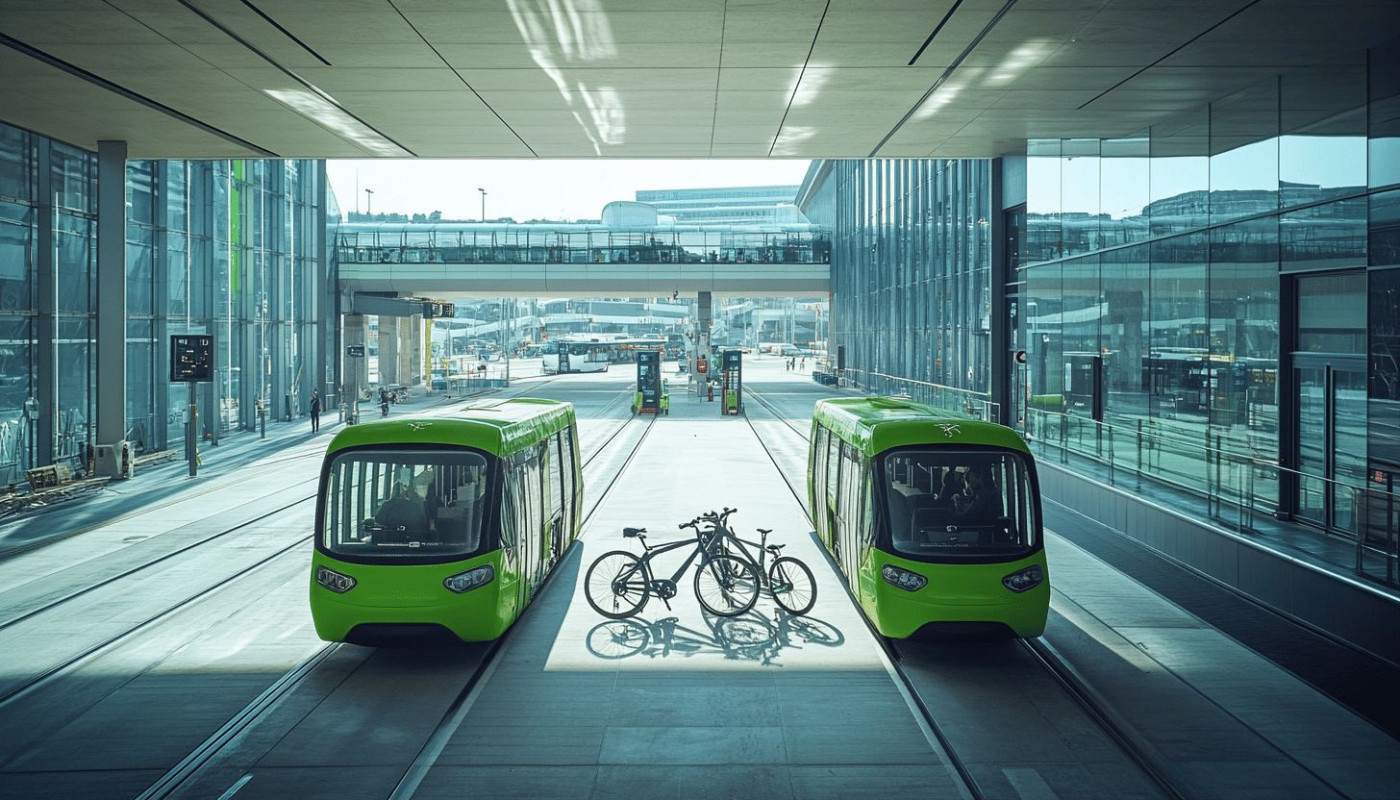 Quels sont les transports verts à l'aéroport de Lyon ?